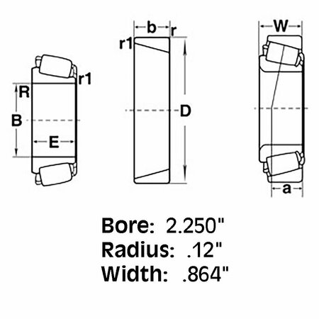 AFTERMARKET Tapered Roller Bearing Cone 012 Radius 832257M1